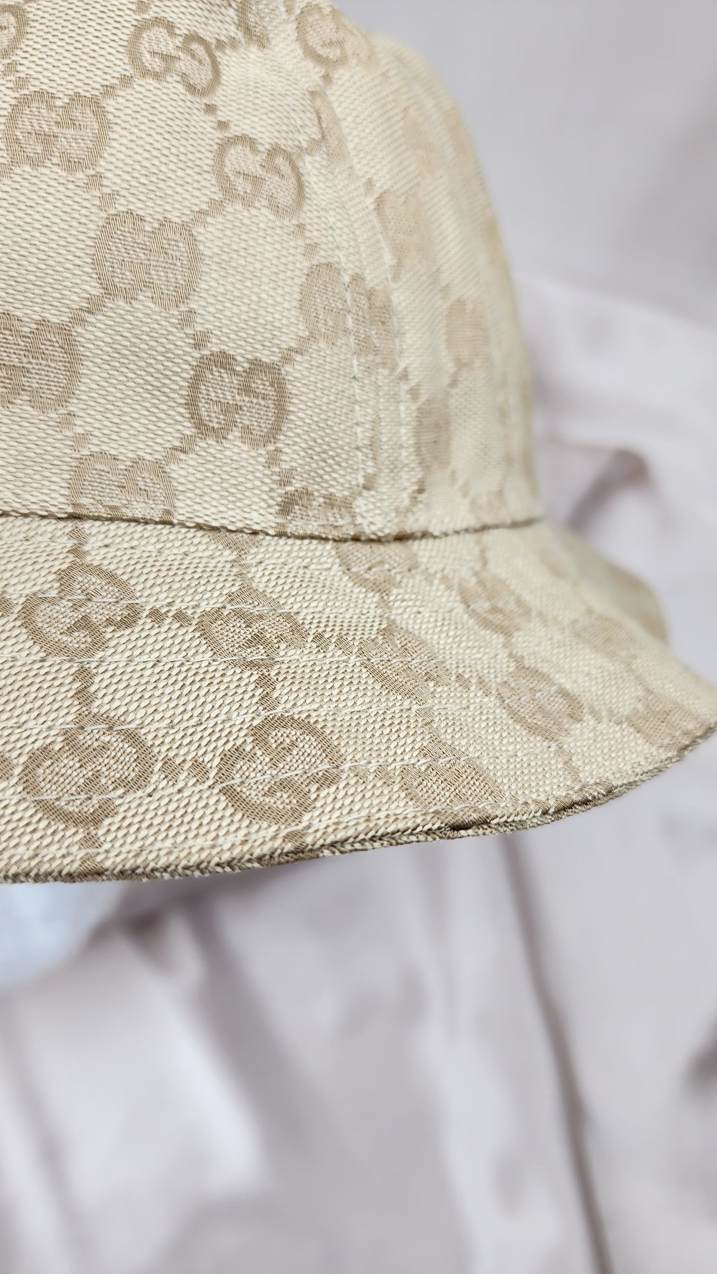 Gucci Beige GG Bucket Hat Size S - 1216