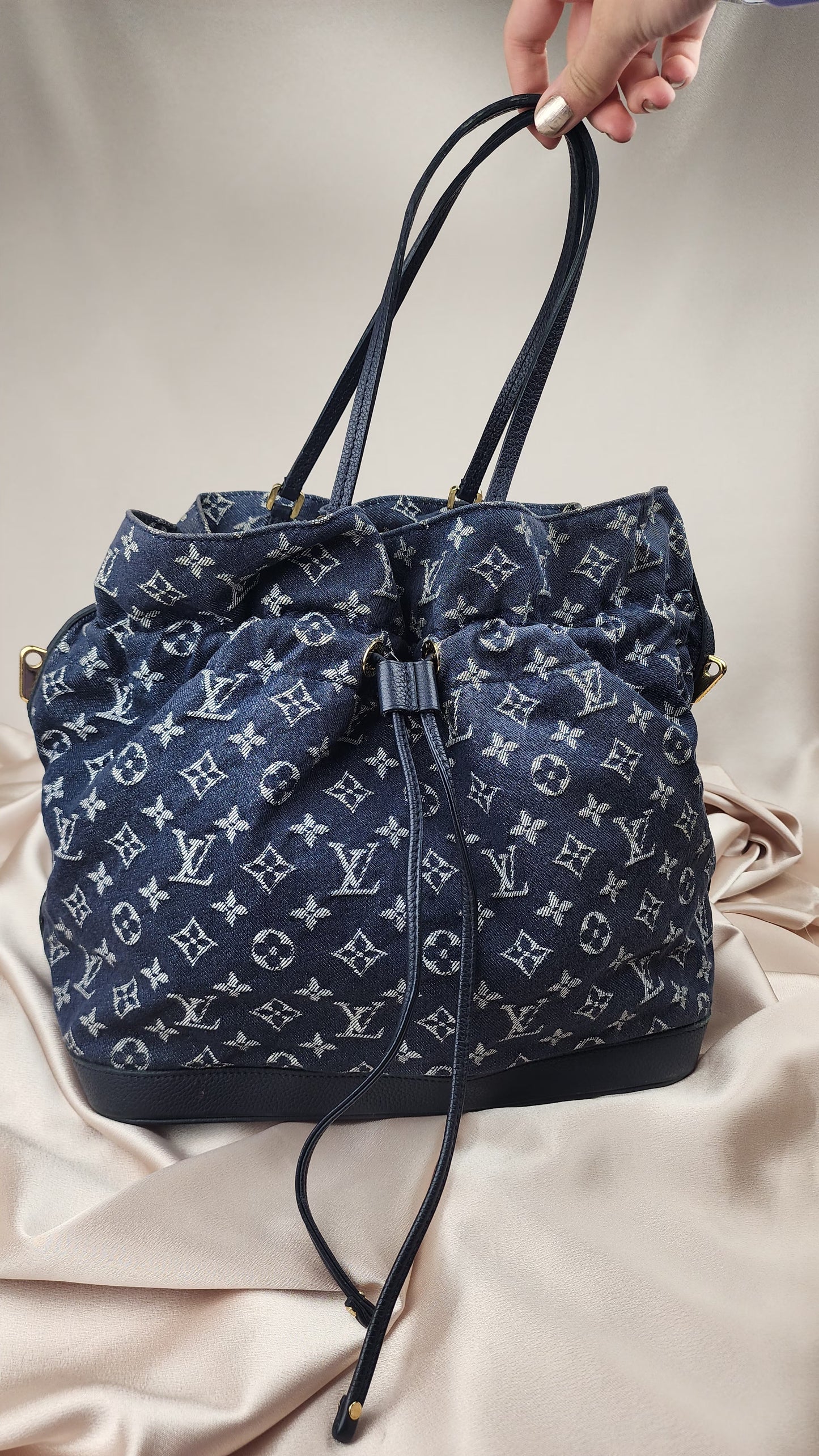 Louis Vuitton Noefull Blue Denim Tote - 1271