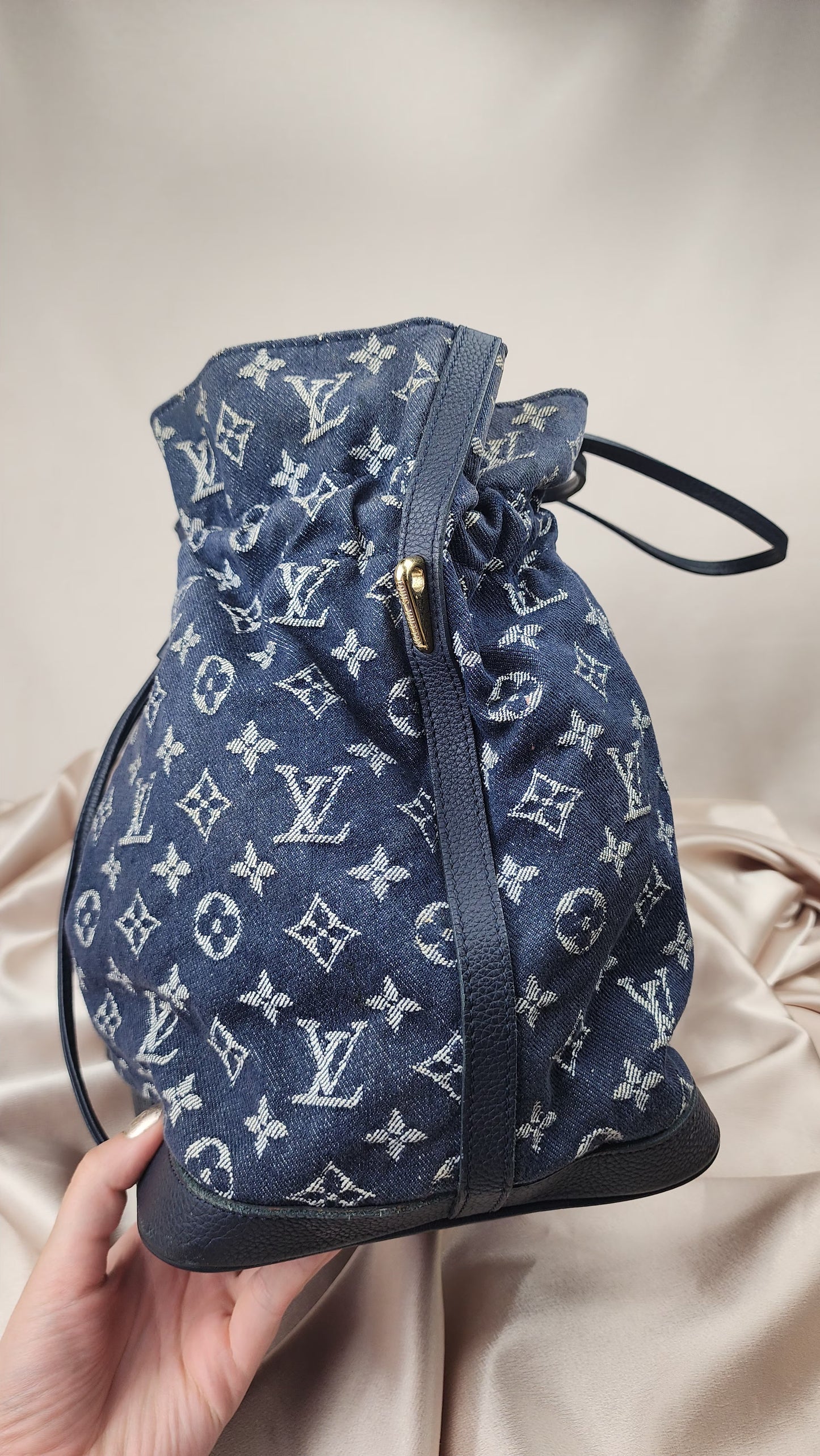 Louis Vuitton Noefull Blue Denim Tote - 1271