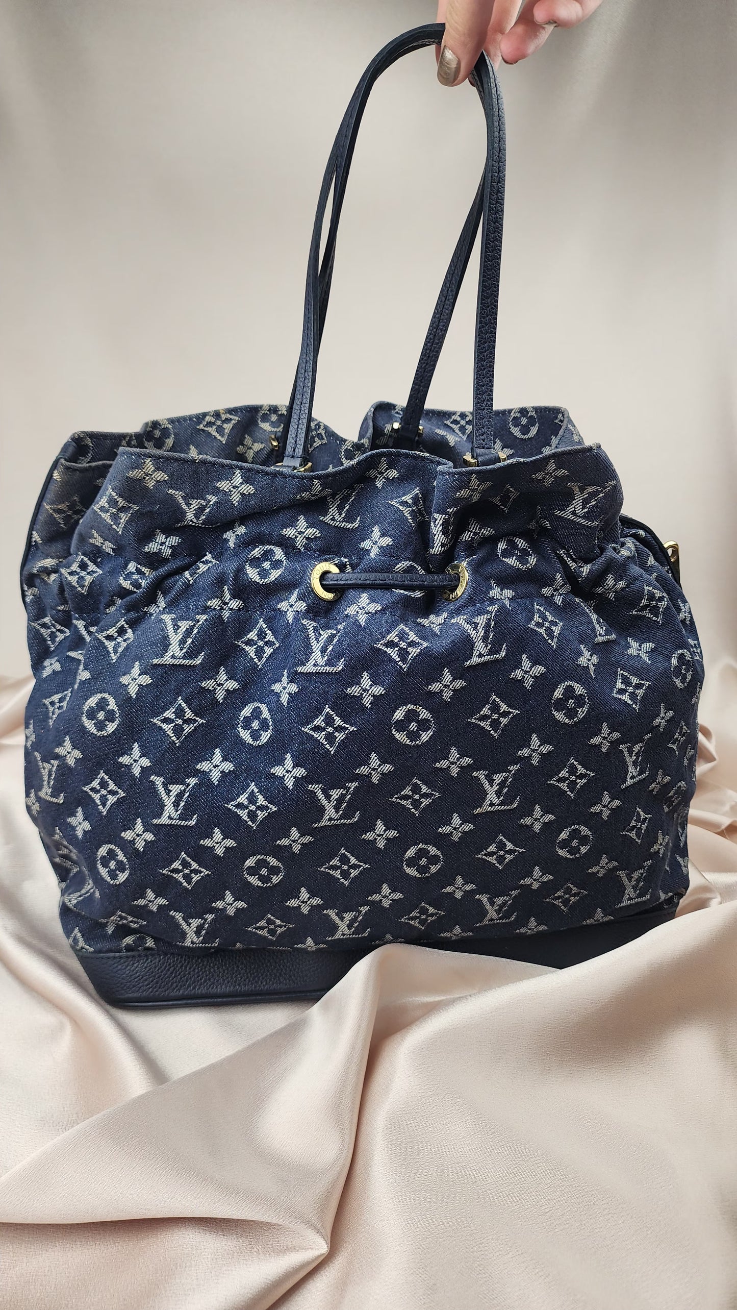 Louis Vuitton Noefull Blue Denim Tote - 1271