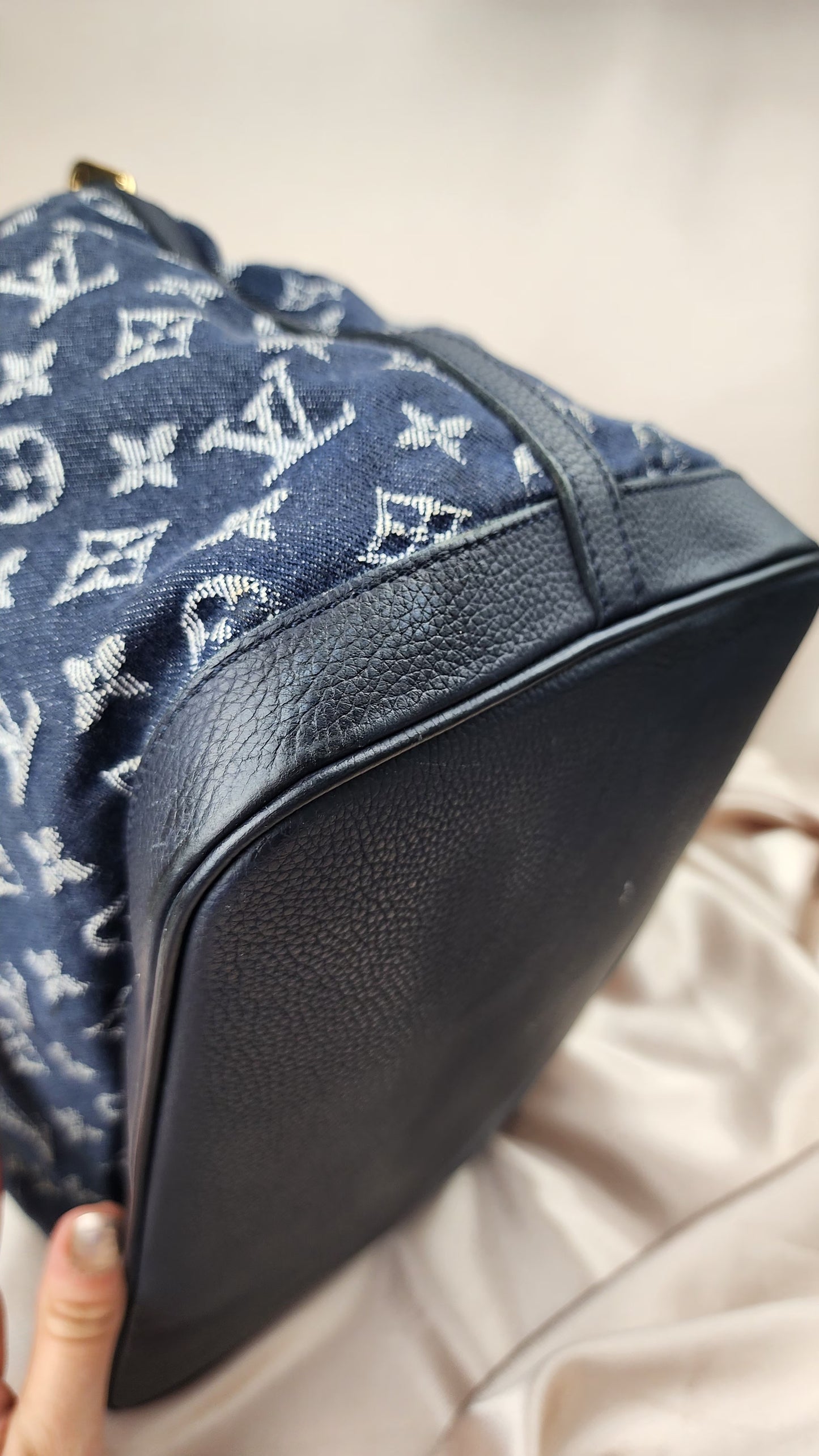 Louis Vuitton Noefull Blue Denim Tote - 1271