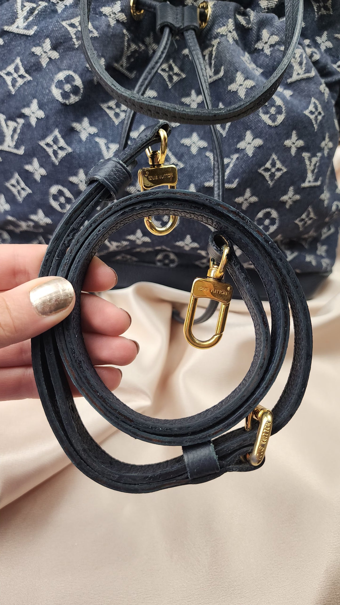 Louis Vuitton Noefull Blue Denim Tote - 1271