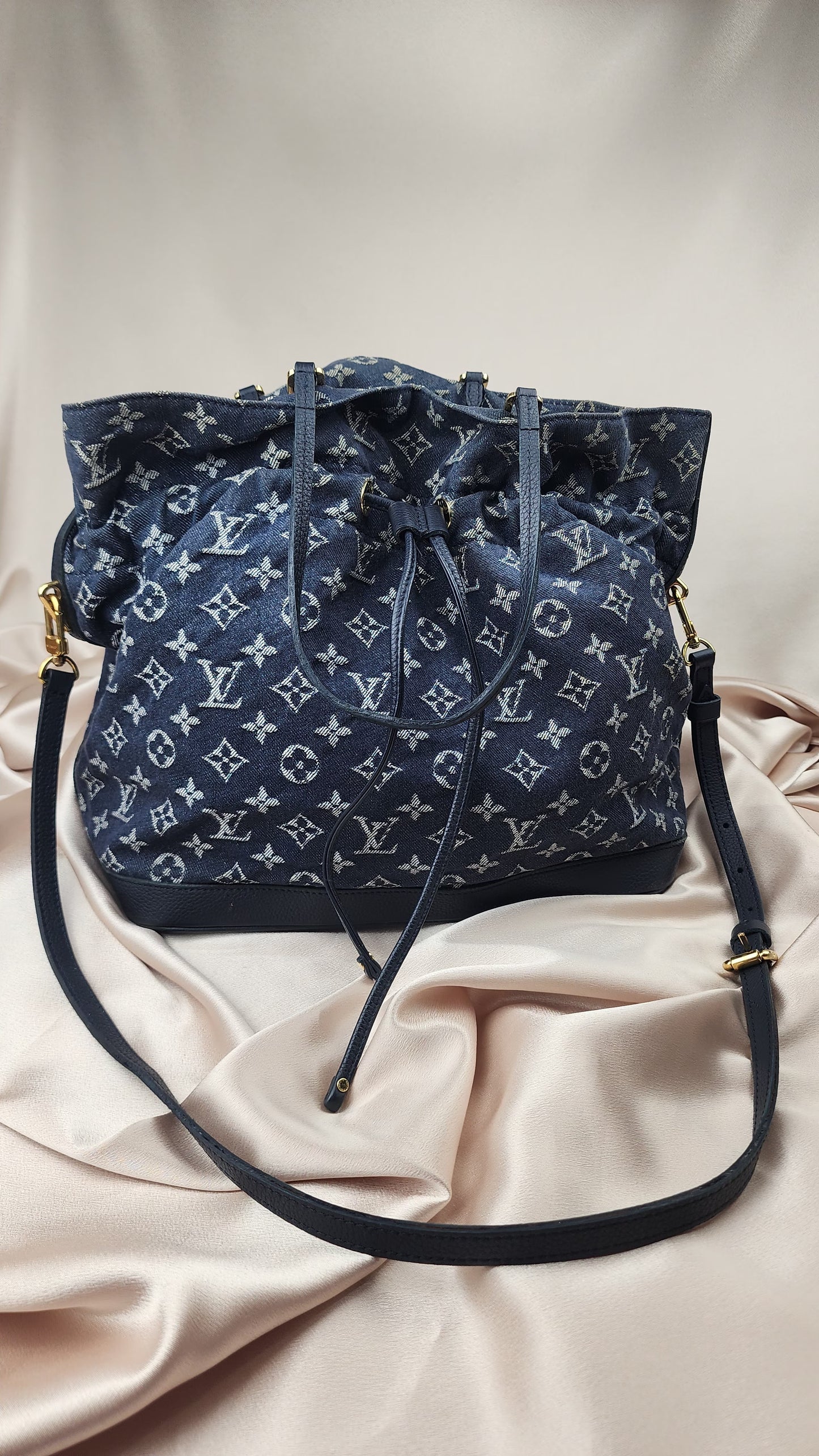 Louis Vuitton Noefull Blue Denim Tote - 1271