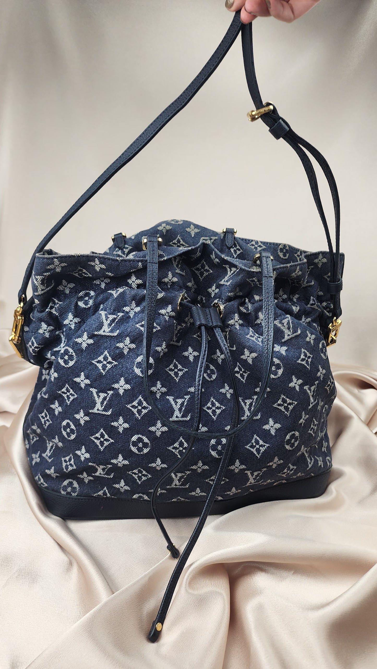 Louis Vuitton Noefull Blue Denim Tote - 1271