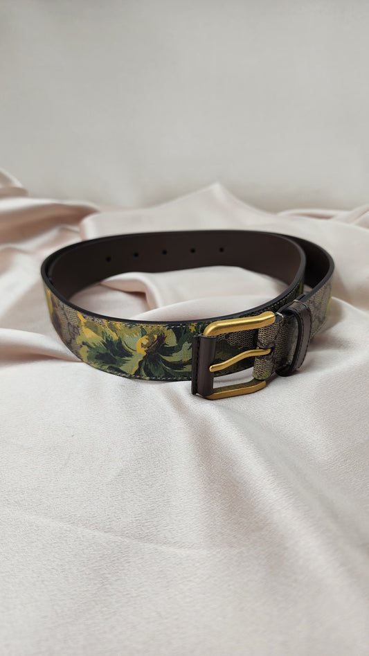 Gucci Blooms Brown Leather Belt - 0600