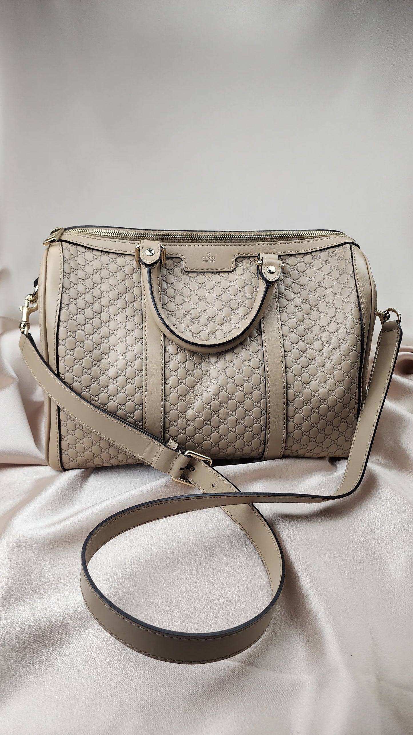 Gucci Guccissima Leather  Boston Bag with Strap - 0640