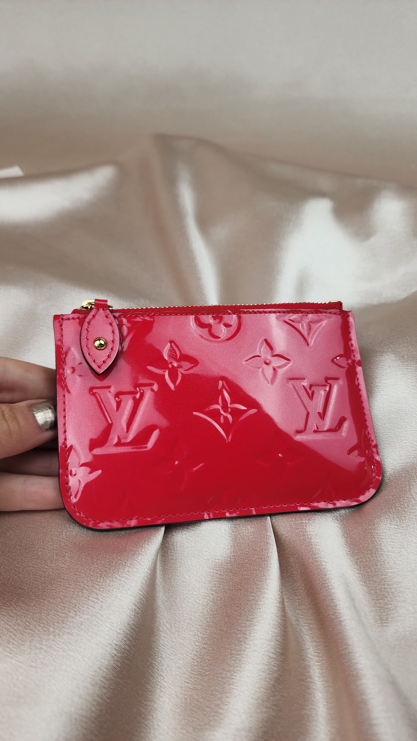 Louis Vuitton pink Vernis Pochette Key Cles - 1277