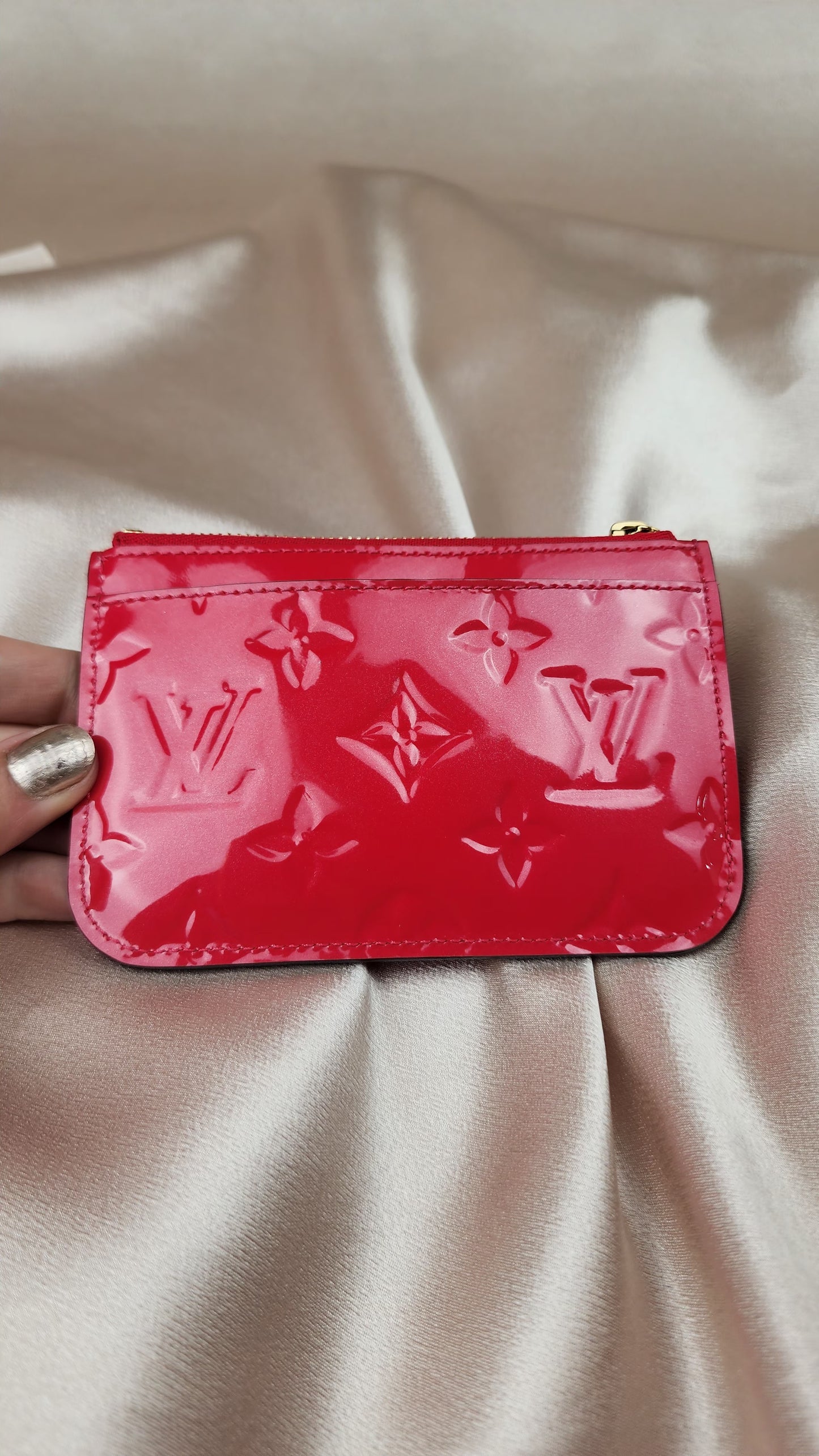 Louis Vuitton pink Vernis Pochette Key Cles - 1277