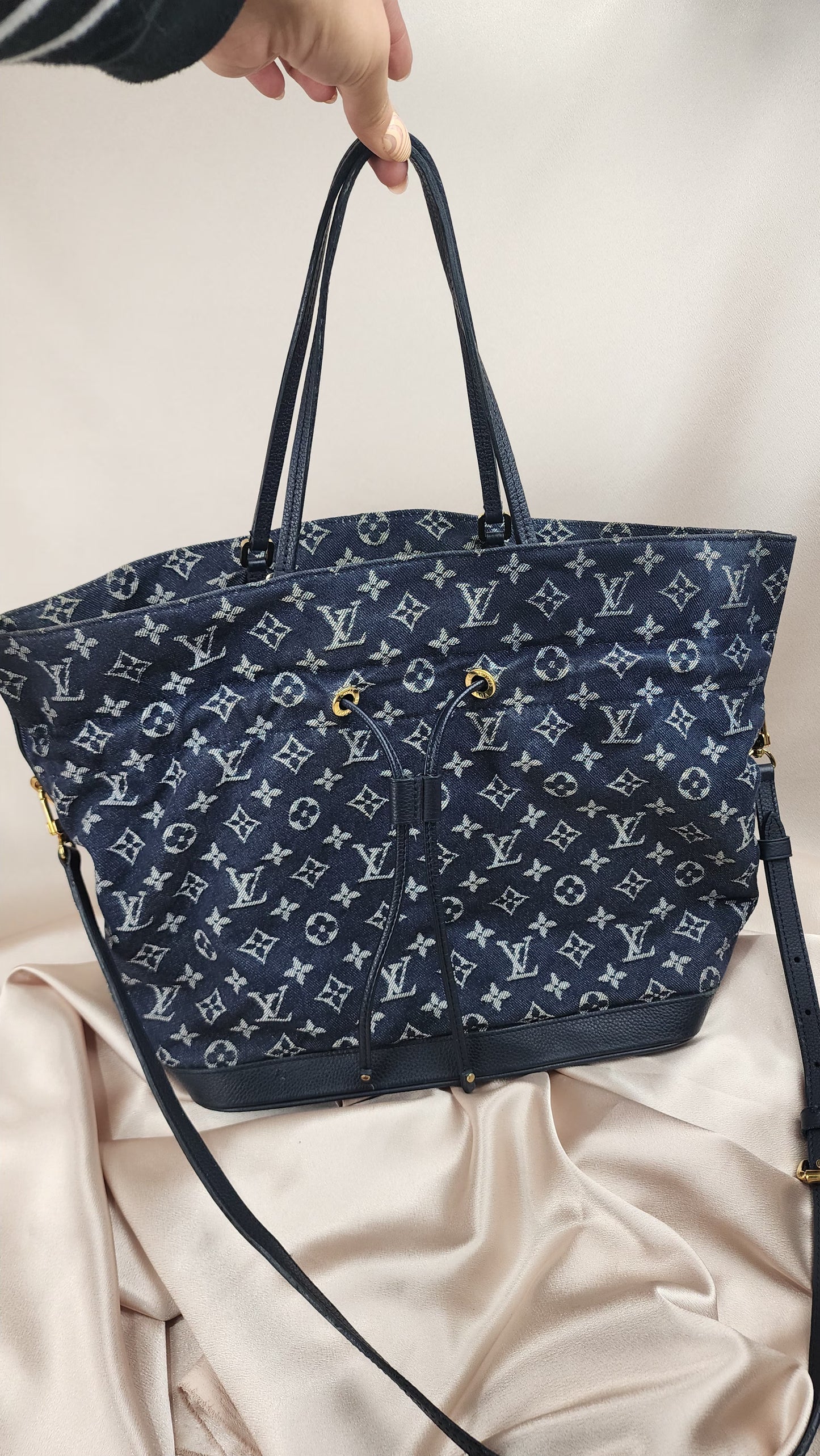 Louis Vuitton Noefull Blue Denim Tote - 1271