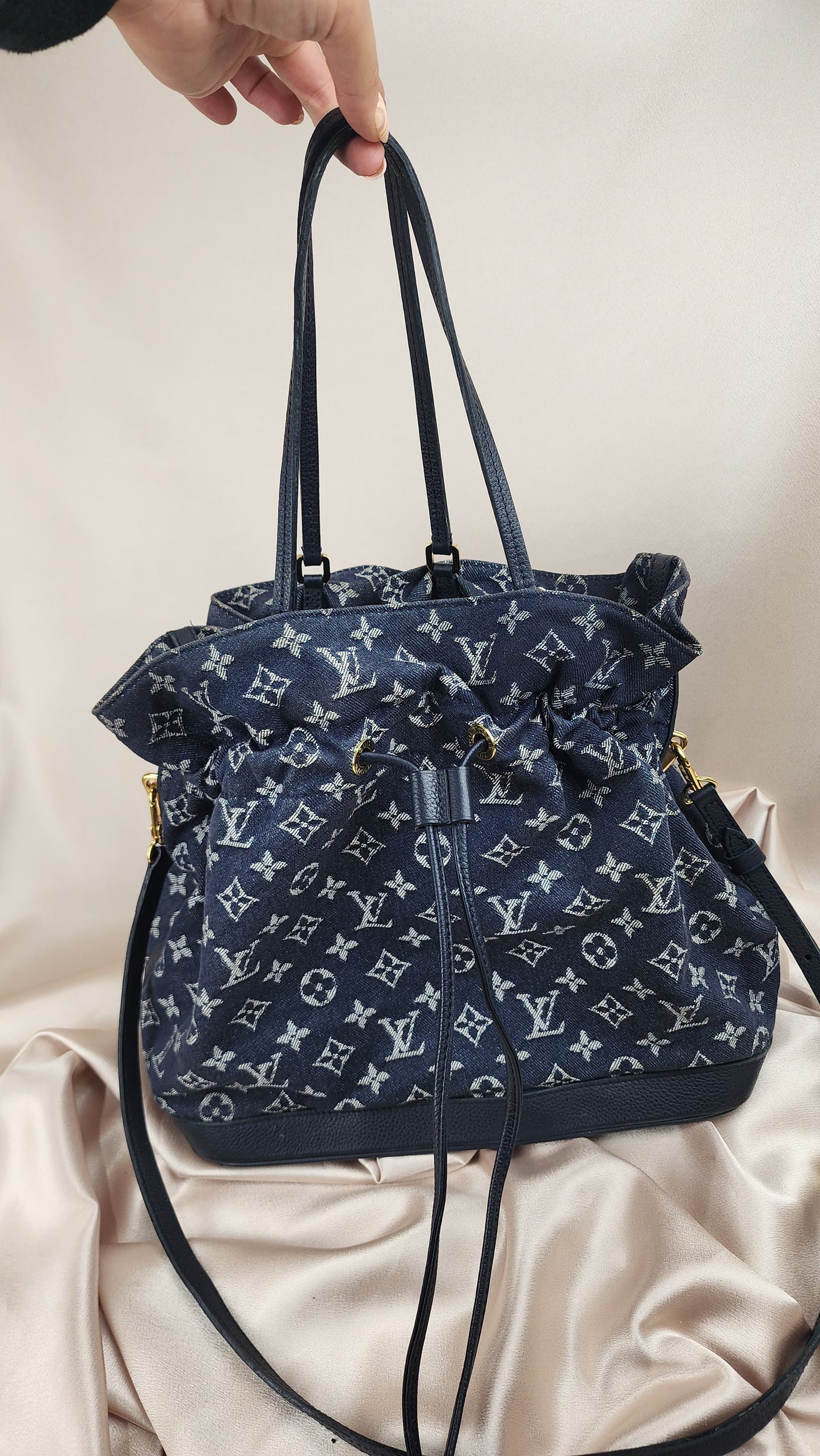 Louis Vuitton Noefull Blue Denim Tote - 1271