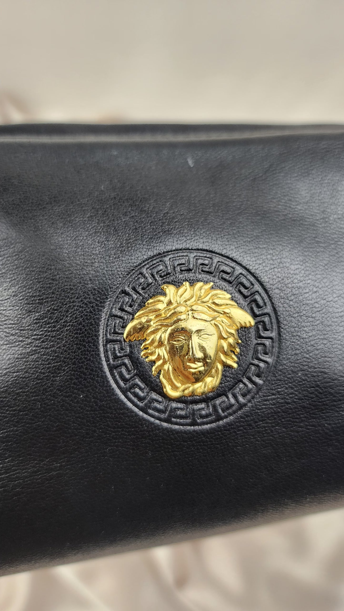 Versace Black Leather Pouch Leather - 1306