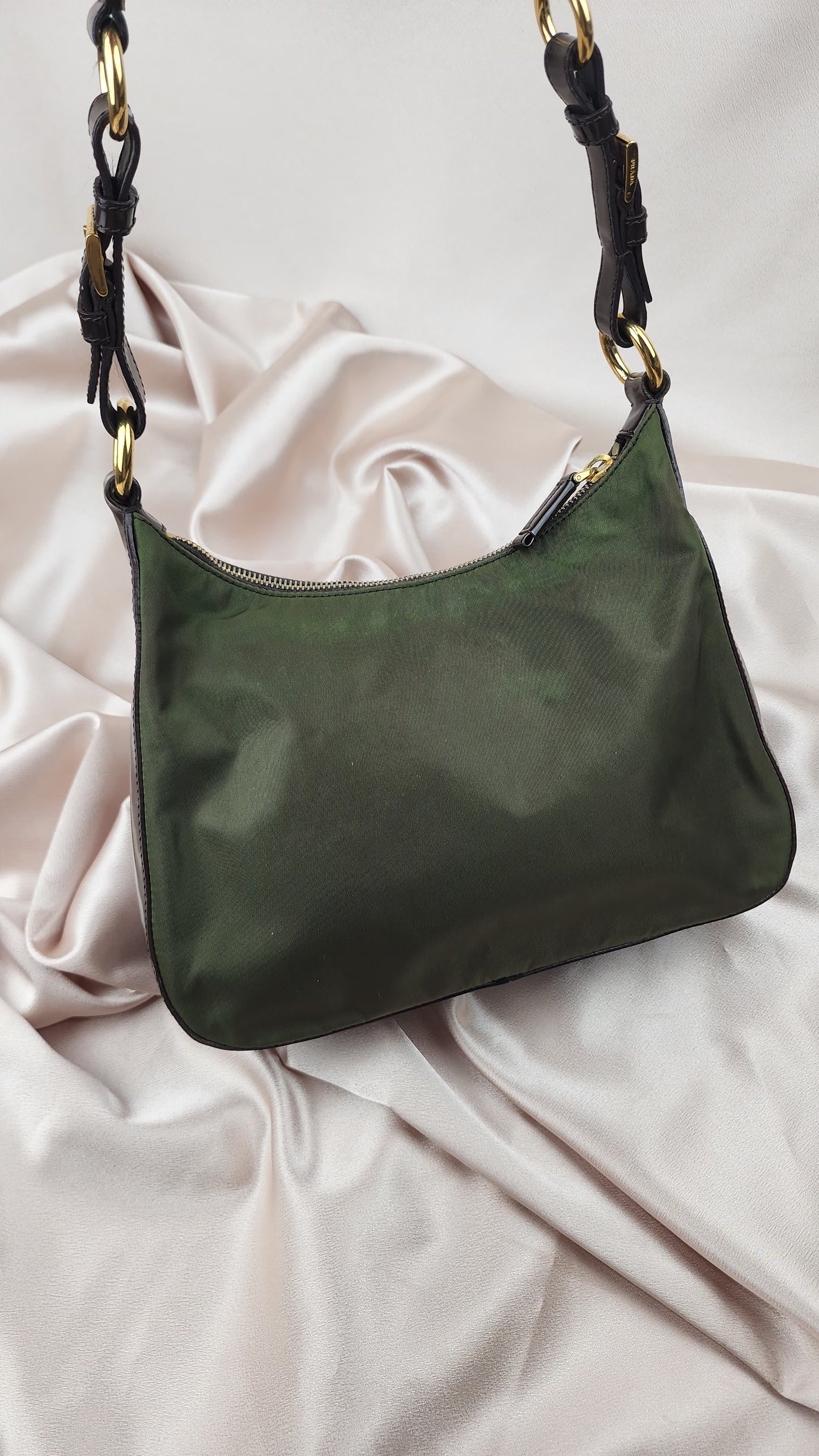 Prada Green Nylon Shoulder Bag- 1311