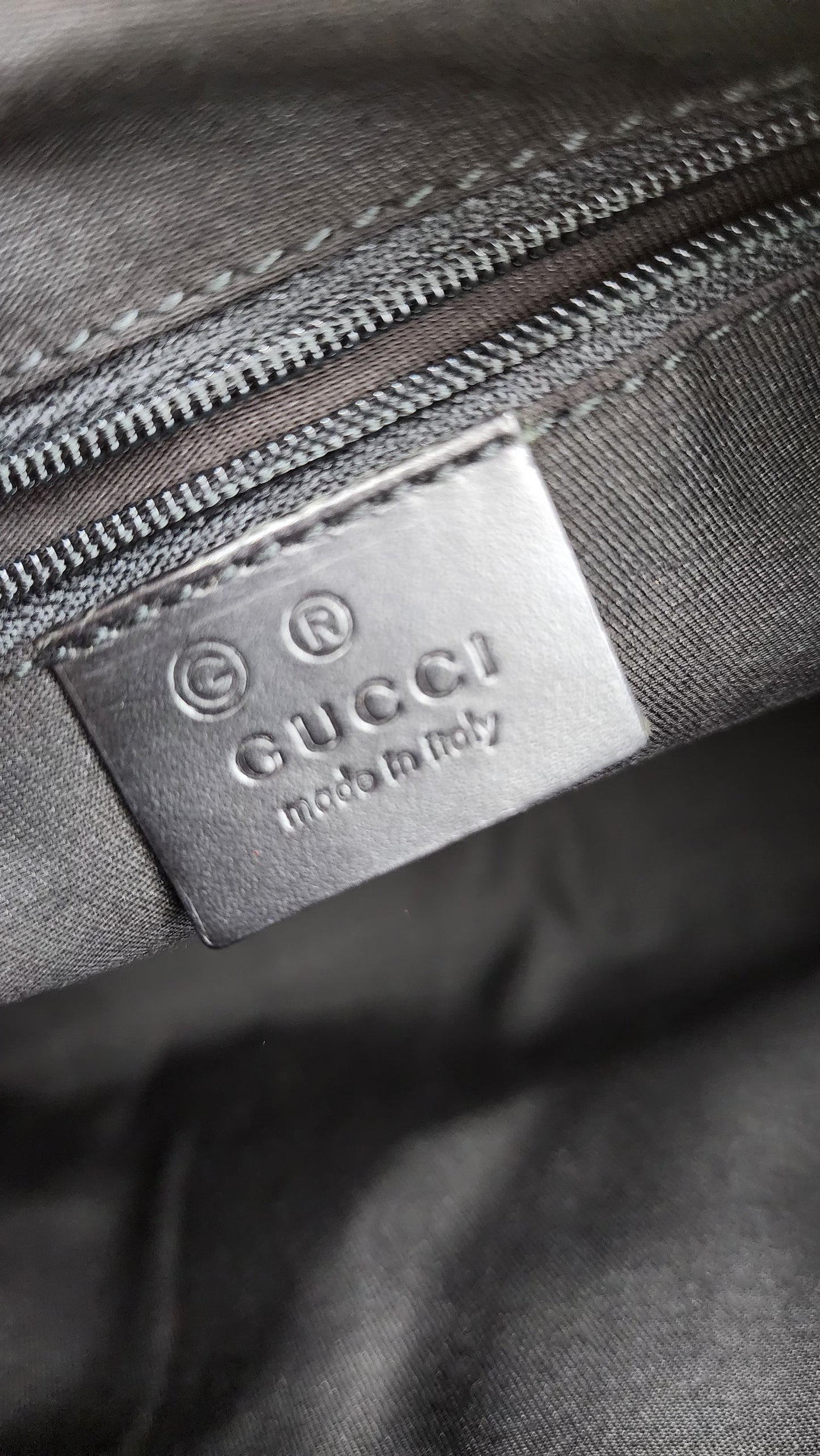 Gucci GG Black Denim Canvas Shoulder Bag -1304