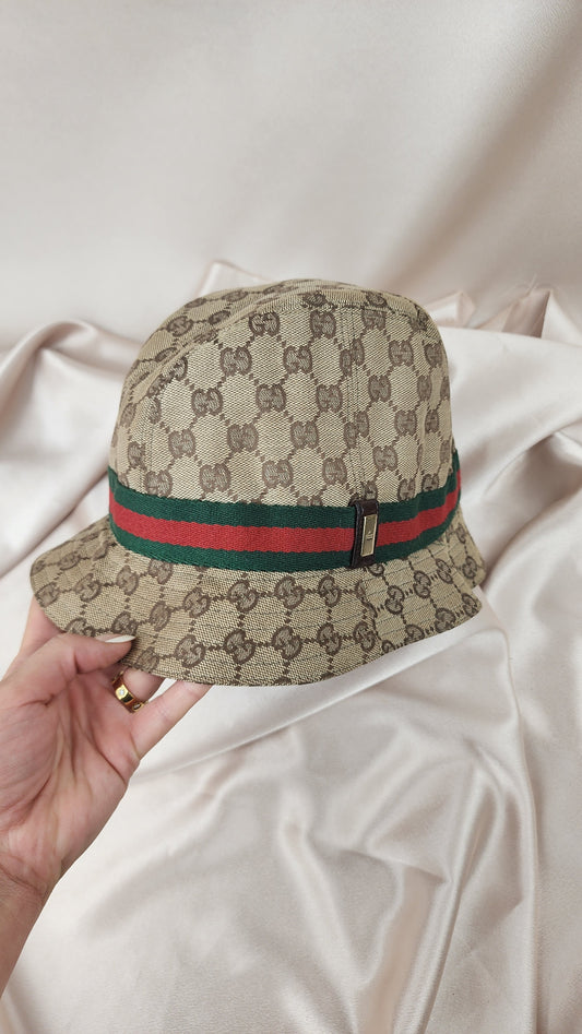 Gucci GG Canvas Bucket Style Hat Size L - 1427