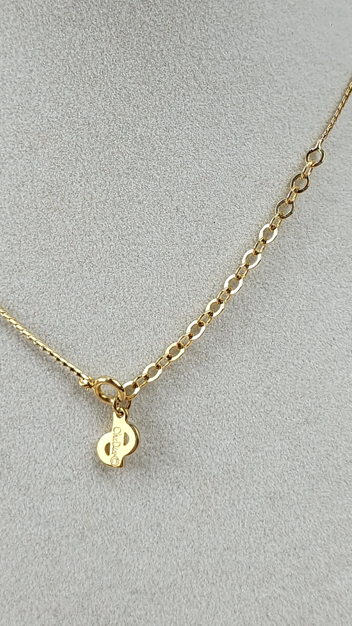 Christian Dior CD Gold Tone Necklace - 1529