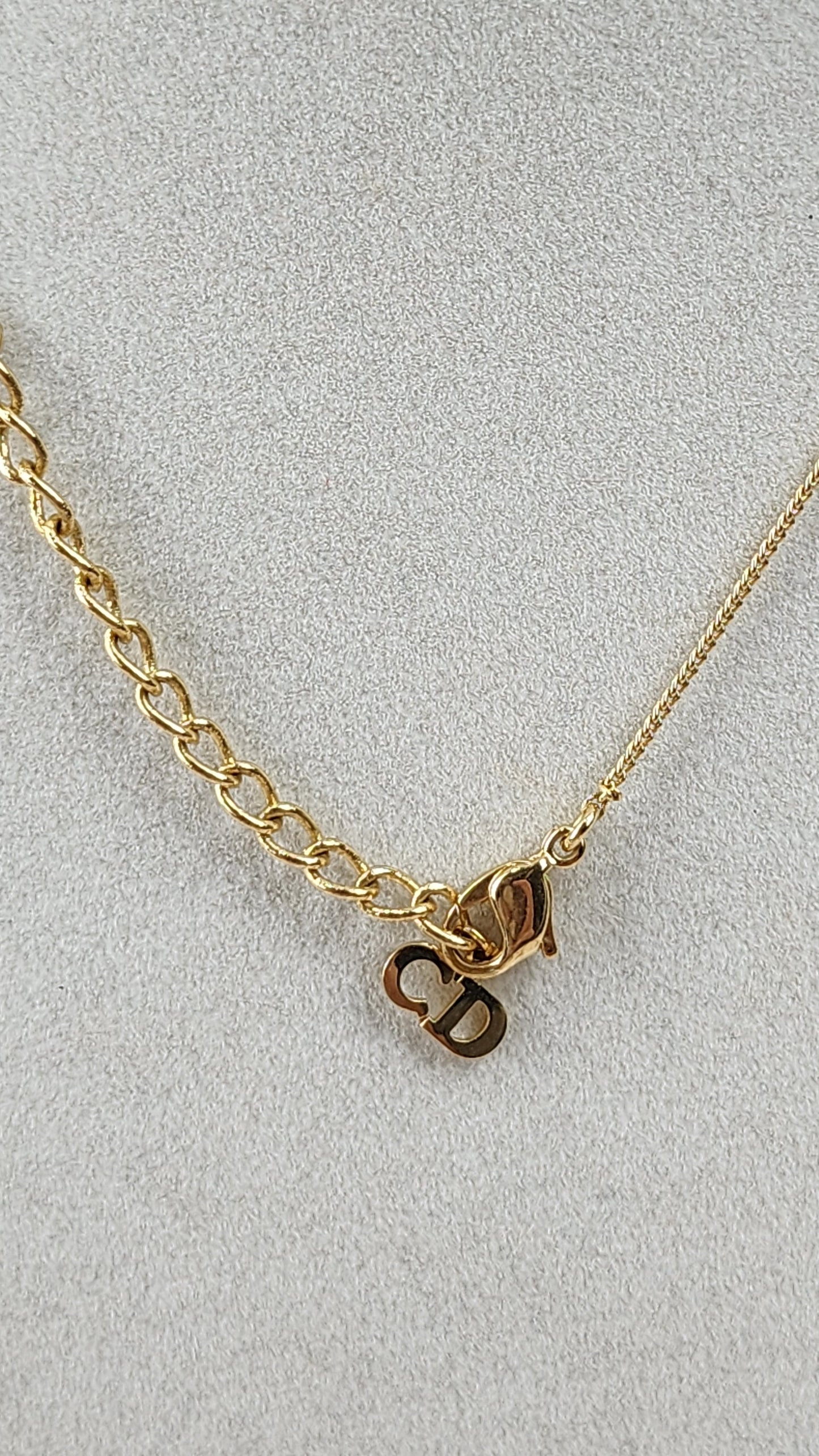 Christian Dior Gold Tone Round Pendant Necklace -1 357