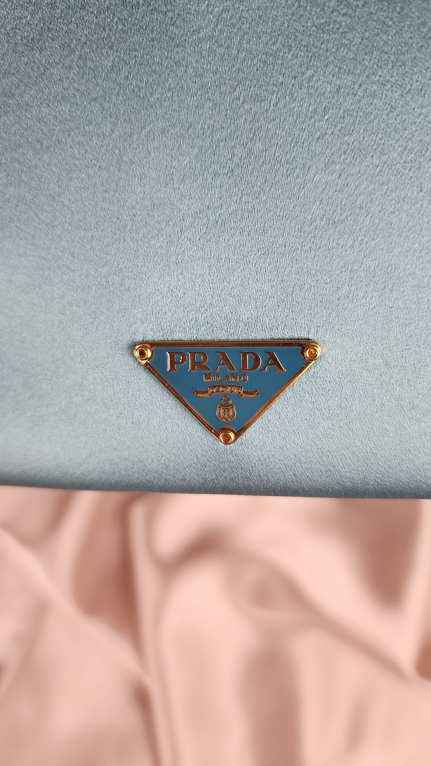 Prada Teal Satin Clutch Bag - 1375