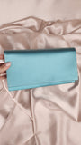 Prada Teal Satin Clutch Bag - 1375