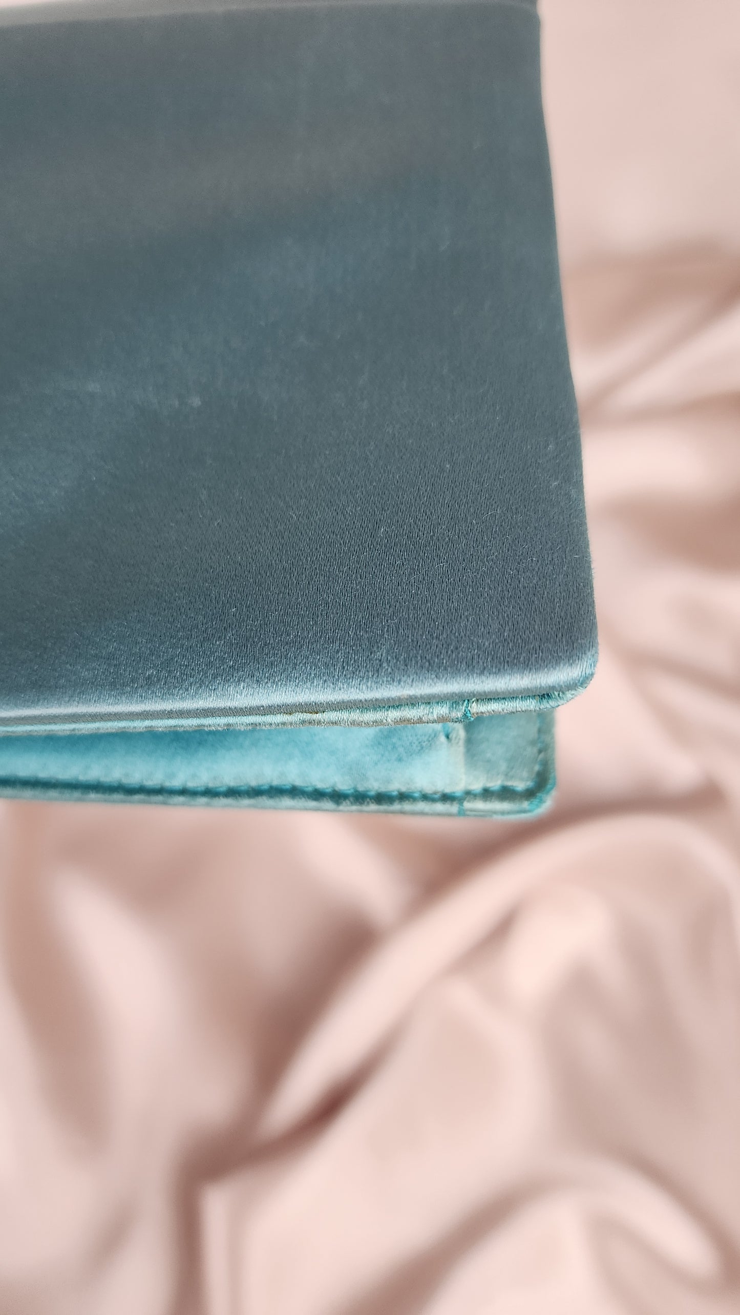 Prada Teal Satin Clutch Bag - 1375