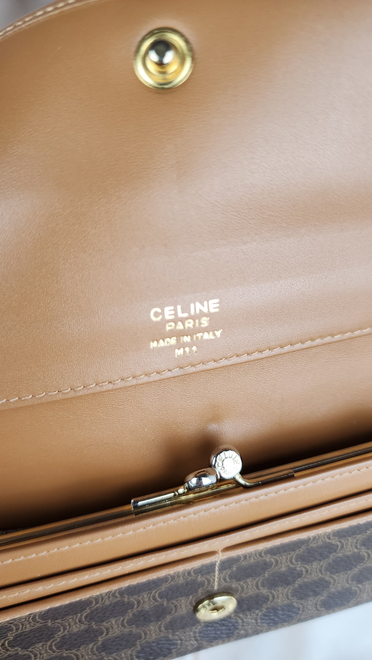 Celine Triomphe Brown Macadam Long Wallet - 0029