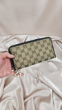 Gucci GG Beige Canvas Long Zippy Wallet - 66