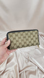 Gucci GG Beige Canvas Long Zippy Wallet - 66