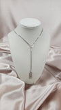 Christian Dior Silver Tone Lariat Bar Necklace - 1824