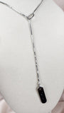 Christian Dior Silver Tone Lariat Bar Necklace - 1824