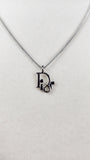 Christian Dior Logo Silver Tone Pendant Necklace - 1833