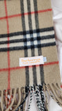 Burberry Vintage Tan/Beige Novacheck 100% Cashmere Scarf-1702