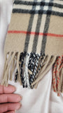 Burberry Vintage Tan/Beige Novacheck 100% Cashmere Scarf-1702