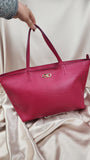 Salvatore Ferragamo Gancini Pink Leather Tote - 1867