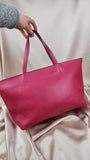 Salvatore Ferragamo Gancini Pink Leather Tote - 1867