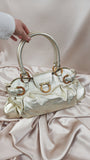 Salvatore Ferragamo Gancini Leather Shoulder Bag Gold - 1807