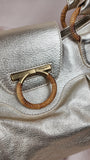 Salvatore Ferragamo Gancini Leather Shoulder Bag Gold - 1807