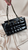 Chanel Chocolate Bar Black Tote Bag with Gold Chain - 1863