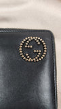 Gucci GG Black Leather Long Zippy Wallet - 18