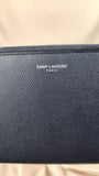 YSL Navy embossed leather long zippy wallet - 40