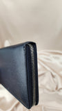 YSL Navy embossed leather long zippy wallet - 40