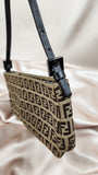 Fendi Zucchino Canvas Beige Shoulder Bag - 1803