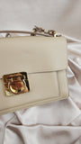 Salvatore Ferragamo Beige Leather 2 way Bag - 1868