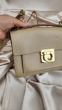 Salvatore Ferragamo Beige Leather 2 way Bag - 1868