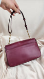 Salvatore Ferragamo Gancini Magenta Leather Shoulder Bag - 1866