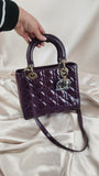 Dior Lady Dior Medium Purple Patent Leather Bag - 1906