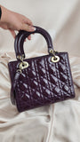 Dior Lady Dior Medium Purple Patent Leather Bag - 1906