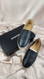 Chanel Black Leather Espadrilles size 42 - 0762