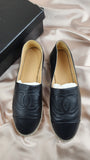 Chanel Black Leather Espadrilles size 42 - 0762