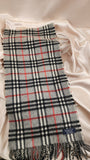 Burberry Vintage Gray Novacheck 100% Cashmere Scarf- 1713