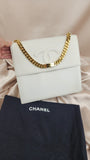 Chanel COCO Mark Chain White Leather Hand Bag - 1799