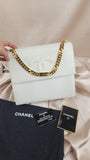 Chanel COCO Mark Chain White Leather Hand Bag - 1799